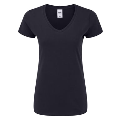 Fruit of the Loom - "Iconic" T-Shirt V-Ausschnitt für Damen (Marineblau)