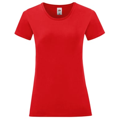 Fruit of the Loom - "Iconic" T-Shirt für Damen, Gekämmte Baumwolle (Rot)