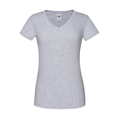 Fruit of the Loom - "Iconic" T-Shirt V-Ausschnitt für Damen (Grau meliert)