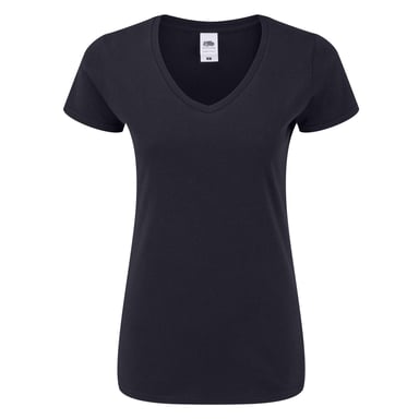Fruit of the Loom - "Iconic 150" T-Shirt V-Ausschnitt für Damen (Marineblau)