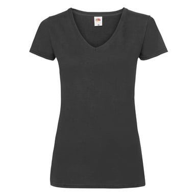 Fruit of the Loom - "Valueweight" T-Shirt V-Ausschnitt für Damen (Schwarz)