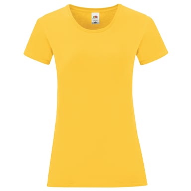 Fruit of the Loom - "Iconic" T-Shirt für Damen, Gekämmte Baumwolle (Sonnenblume)