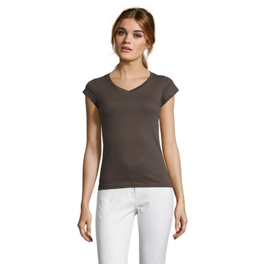 SOLS - "Moon" T-Shirt V-Ausschnitt für Damen (Dunkelgrau unifarben)