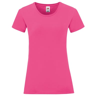 Fruit of the Loom - "Iconic" T-Shirt für Damen, Gekämmte Baumwolle (Fuchsie)