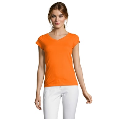 SOLS - "Moon" T-Shirt V-Ausschnitt für Damen (Orange)