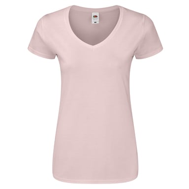 Fruit of the Loom - "Iconic 150" T-Shirt V-Ausschnitt für Damen (Blassrosa)