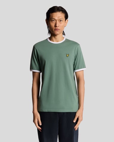 Lyle & Scott Ringer-Baumwoll-T-Shirt mit Rundhalsausschnitt – Grün
