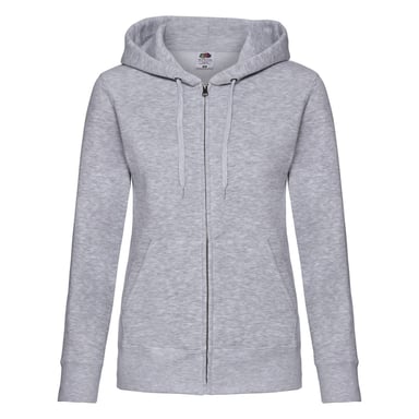 Fruit of the Loom - "Premium" Sweatjacke mit Kapuze für Damen (Grau meliert)