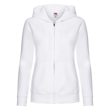 Fruit of the Loom - "Premium" Sweatjacke mit Kapuze für Damen (Weiß)