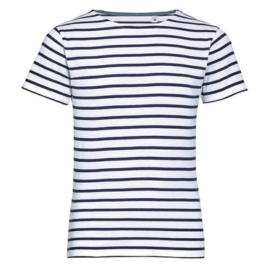 SOLS - "Miles" T-Shirt Rundhalsausschnitt für Kinder (Weiß/Marineblau)