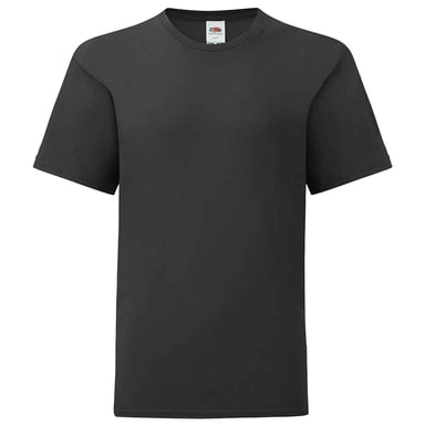 Fruit of the Loom - "Iconic" T-Shirt für Kinder (Schwarz)