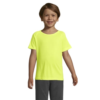 SOLS - "Sporty" T-Shirt für Kinder Raglanärmel (Neon-Gelb)