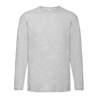 Fruit of the Loom - "Valueweight" T-Shirt für Herren Langärmlig (Grau meliert)