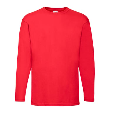 Fruit of the Loom - "Valueweight" T-Shirt für Herren Langärmlig (Rot)