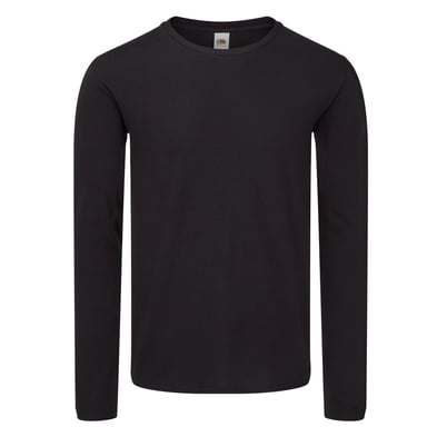 Fruit of the Loom - "Iconic 150" T-Shirt für Herren Langärmlig (Schwarz)