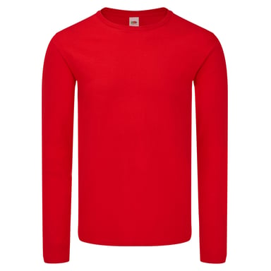 Fruit of the Loom - "Iconic 150" T-Shirt für Herren Langärmlig (Rot)