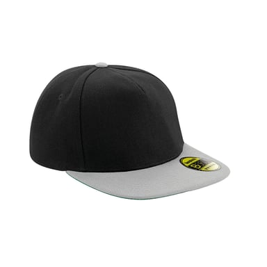 Beechfield - "Original" Snapback Mütze Flacher Schirm für Herren/Damen Unisex (Schwarz/Grau)