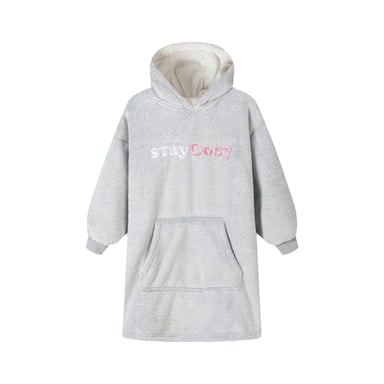 Minoti - "Cuddle" Kapuzenpullover für Mädchen, Fleece, Übergroß (Grau)