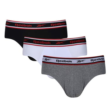 Reebok - "Chase" Slips für Herren (3er-Pack) (Schwarz/Weiß/Grau meliert)