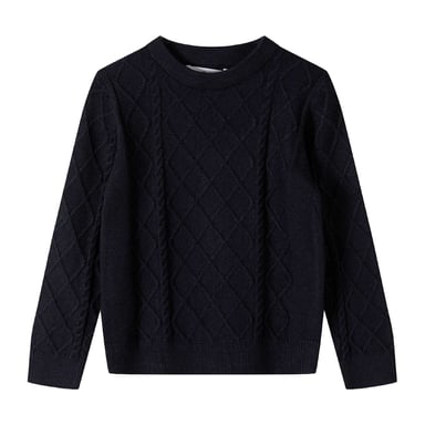 Minoti - Sweatshirt für Jungen, Rundhalsausschnitt, Mit Zopfmuster (Blau)