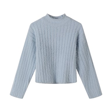 Minoti - Sweatshirt für Mädchen, Hoch geschnitten, Jerseyware (Blau)