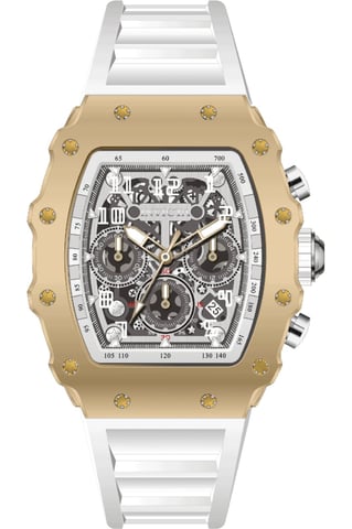 INVICTA Racing 69701 Herrenuhr - Quarzwerk - Acryl mit silbernem Zifferblatt - 43 mm