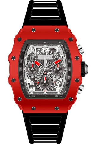 INVICTA Racing 69710 Herrenuhr - Quarzwerk - Acryl mit silbernem Zifferblatt - 43 mm