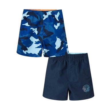 Minoti - Badeshorts für Jungen, Tarnmuster (2er-Pack) (Blau)