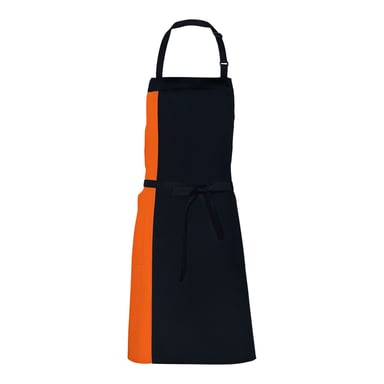 Link Kitchen Wear - Herren/Damen Unisex Schürze "Duo" (Schwarz/Orange)