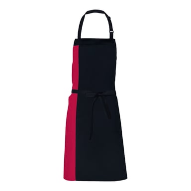 Link Kitchen Wear - Herren/Damen Unisex Schürze "Duo" (Schwarz/Rot)