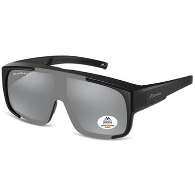 Montana FO9 B matt schwarz silber revo Spiegel polarisiert fit über Gläser Sonnenbrille