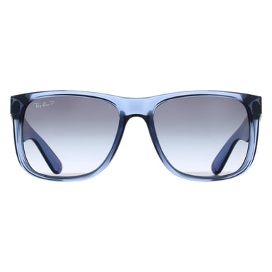 Ray-Ban RB4165 Justin 6596T3 transparent blau grau Gradient polarisierte Sonnenbrille