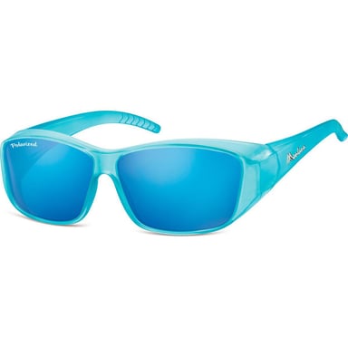 Montana FO4 G matt blau blau revo Spiegel polarisiert fit über Gläser Sonnenbrille