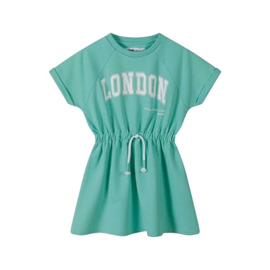 Minoti - Kleid für Mädchen, Gummizug in der Taille, Fleece, Übergroß (Grün)