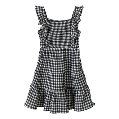 Minoti - Kleid für Mädchen, Gestuft (Schwarz/Weiß)