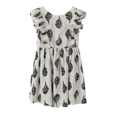 Minoti - Kleid für Mädchen, Rüschen, Sommer (Weiß/Schwarz)
