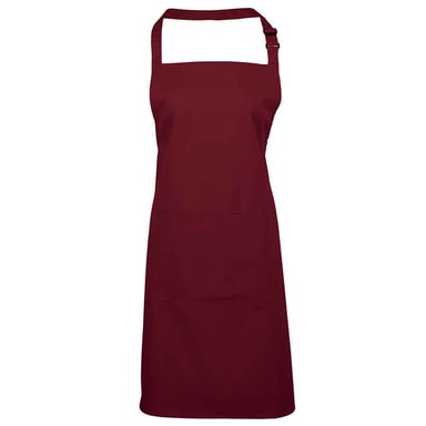 Premier - "Colours Collection" Latzschürze für Herren/Damen Unisex, Tasche (Burgunderrot)