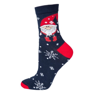 Floso - Socken für Damen, weihnachtliches Design (Marine)