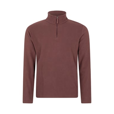 Mountain Warehouse - "Camber II" Fleece-Oberteil mit halbem Reißverschluss für Herren (Dunkelbraun)