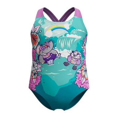 Speedo - "Learn To Swim" Badeanzug Gekreuzte Rückenträger für Baby-Girls (Blau)