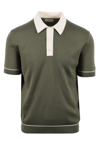 GANT COTTON MODAL KNITTED POLO DRY HERB GREEN
