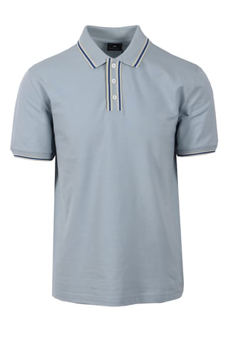 PAUL SMITH REG FIT TIPPED POLO BLUE