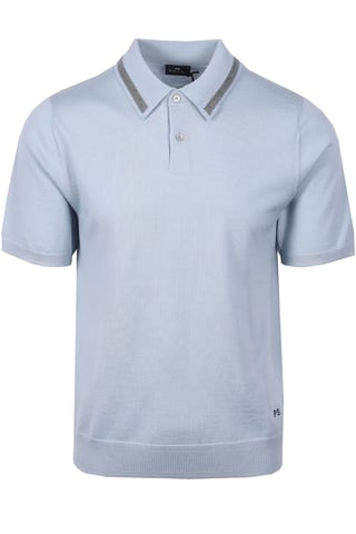 PAUL SMITH MERINO SWEATER SS POLO BLUE