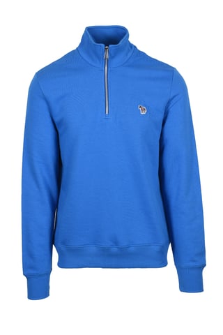 PAUL SMITH REG FIT HALF ZIP SWEATSHIRT BLUE