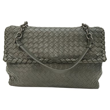 Bottega Veneta Medium Olimpia Schultertasche aus grauem Nappaleder