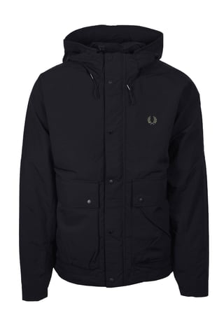 FRED PERRY CROPPED RIPSTOP PARKA BLACK
