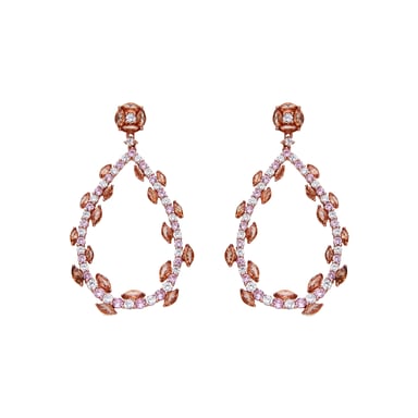 Luxenter Ohrringe aus 925er Sterlingsilber mit mehrfarbigen Zirkonia-Steinen, 18 Karat Roségold-Finish – Wade