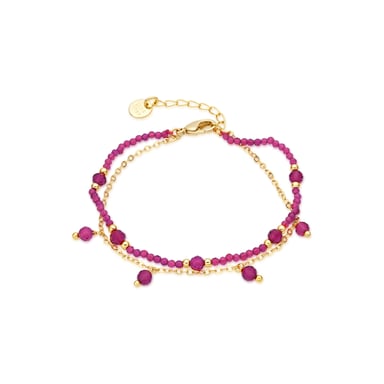 Luxenter Armband aus rosa Kristall mit 18 Karat Gelbgold-Finish – Aira