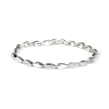 Luxenter Armband mit funkelnden Zirkonia-Steinen, rhodiniert – Tanal