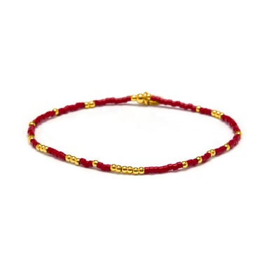 Luxenter Armband aus rotem Kristall mit 18 Karat Gelbgold-Finish – Xanvi